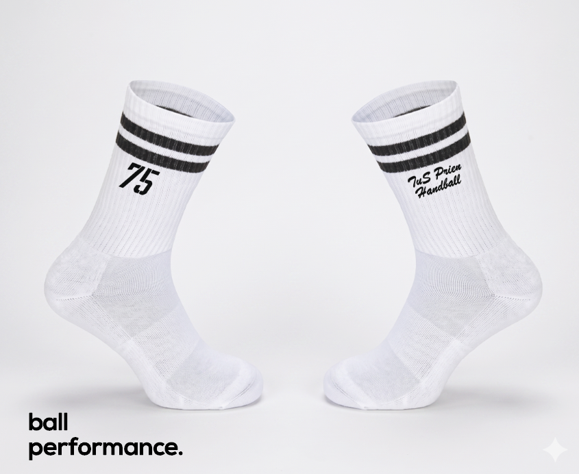 TuS Prien Handball Jubiläumssocken "75 Jahre" (1951-2026) – Retro Crew Socks