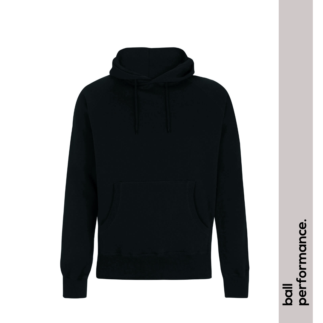 Schwarzer Hoodie mit Vereinslogo | Raglan Pullover Hoodie
